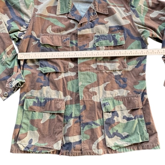 Vintage 80's US Military Woodland Camo Field Jacket Men's Size Large/X-Large - Picture 13 of 14